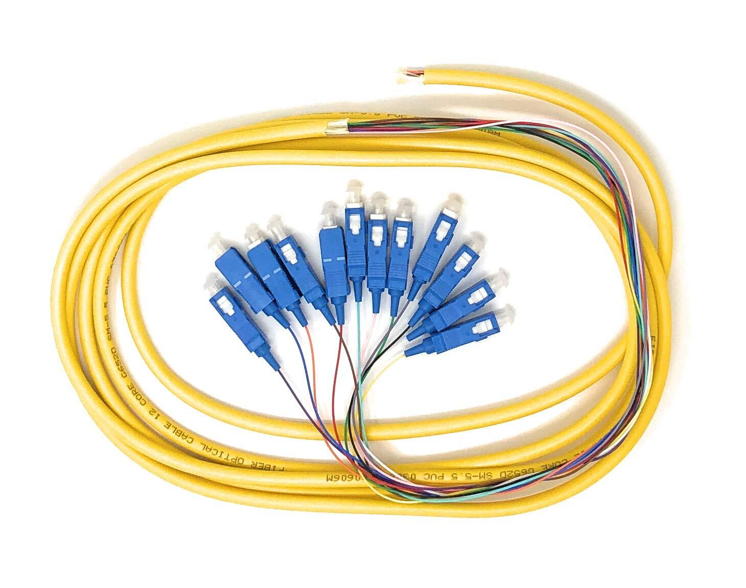 12 Strand Singlemode SC UPC Fiber Pigtail 1M 1 Pack for Splice Fiber Optic