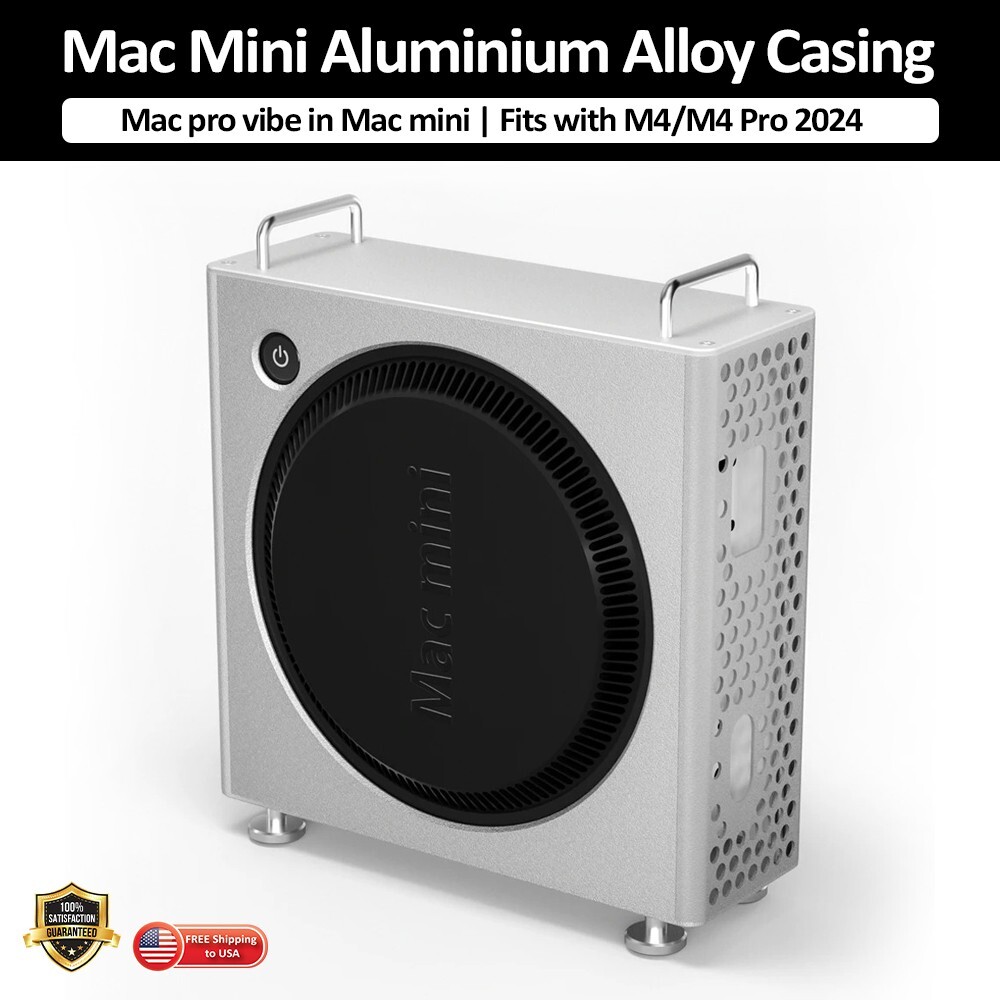 Mac Mini 2024 M4 / M4 Pro Aluminum Alloy Vertical Casing Cooling Stand For Apple