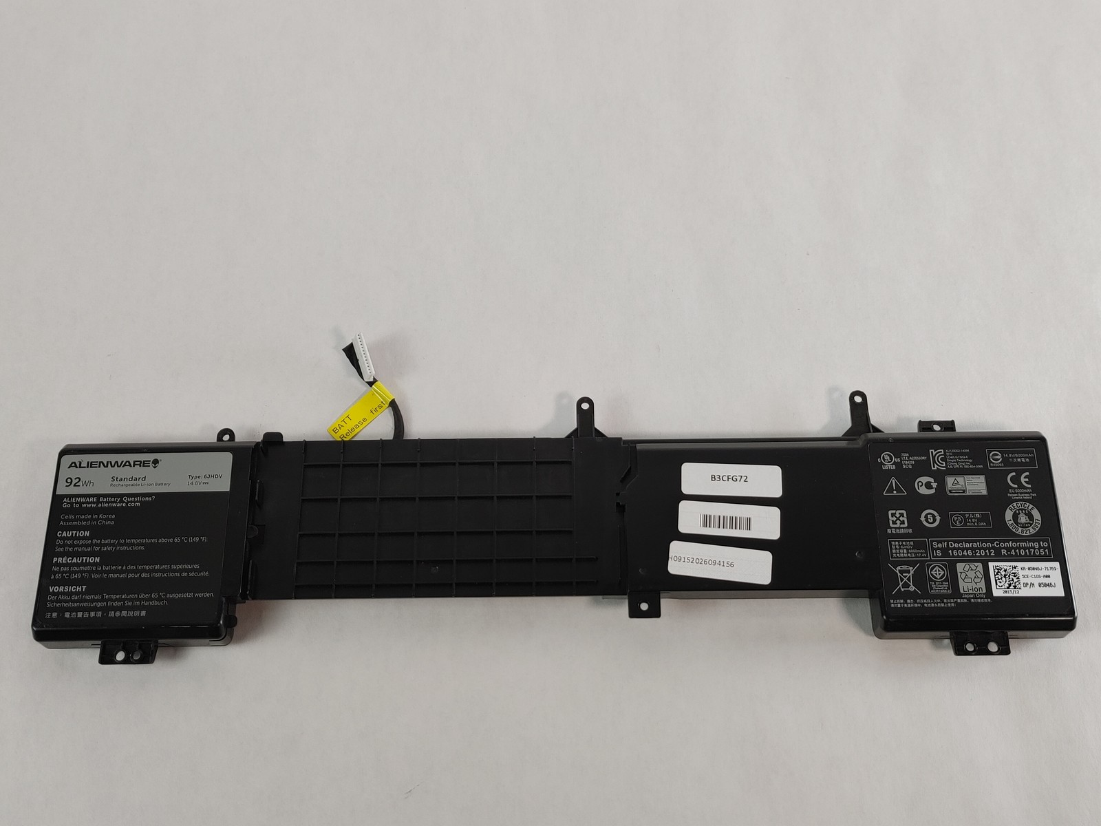 Dell Alienware 17 R3 6000 mAh 8 Cell 14.8 V Laptop Battery 6JHDV