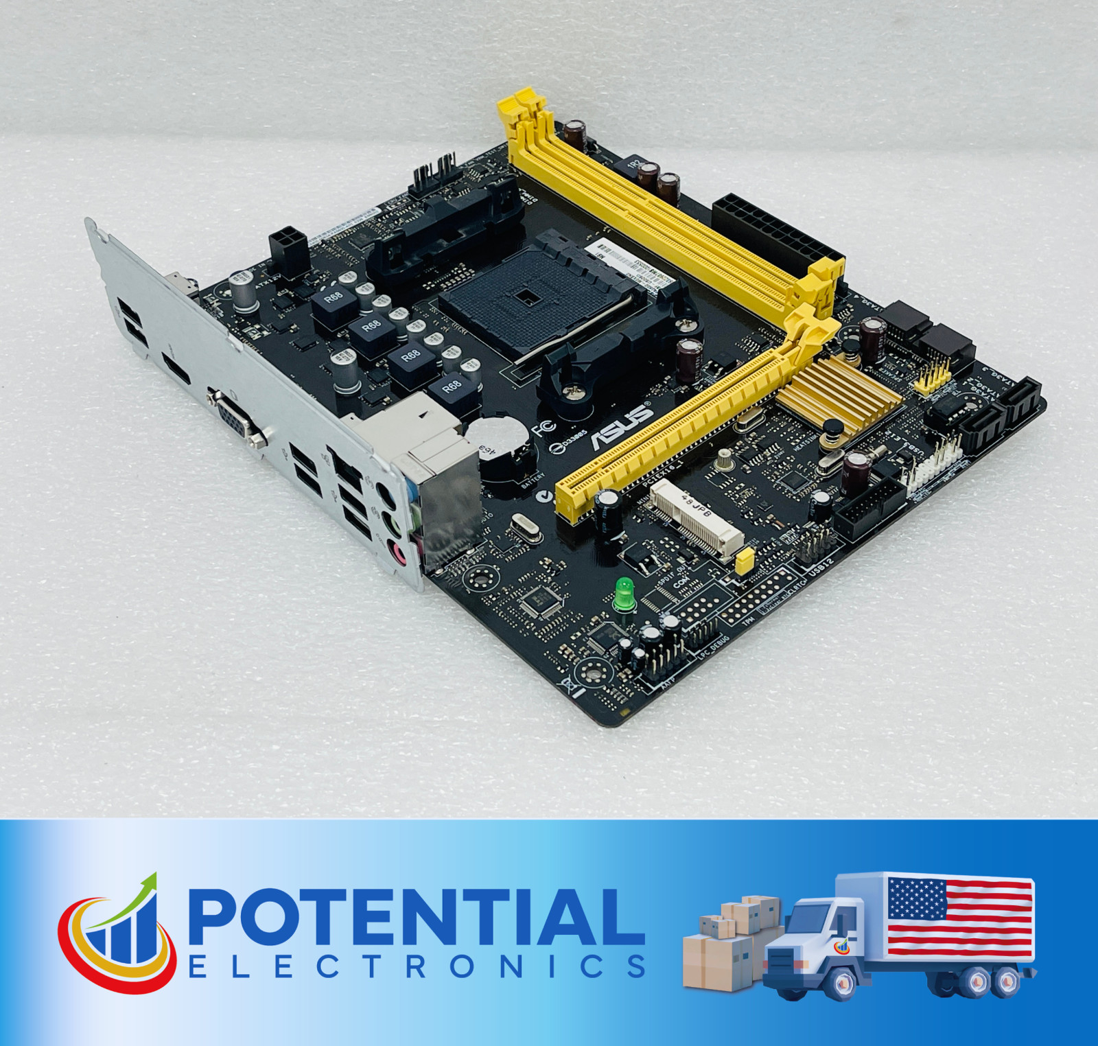 USED - ASUS A55BM-A/M32BF/DP_MB AMD Socket FM2+ w/ I/O Shield - 