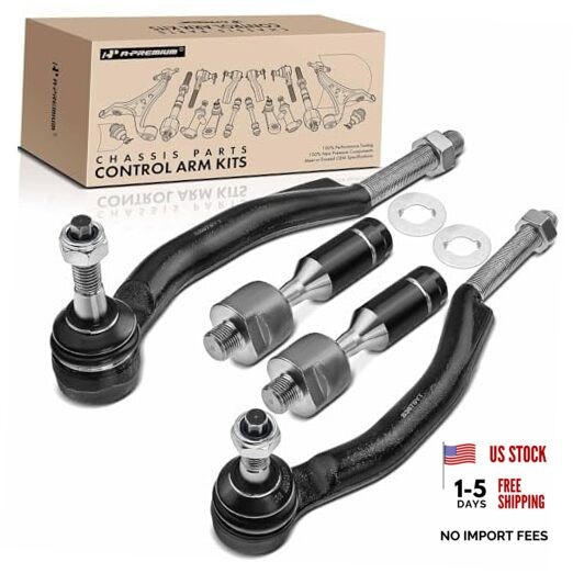 4Pcs Front Inner & Outer Tie Rod End Kit, Compatible with Chevrolet & GMC &