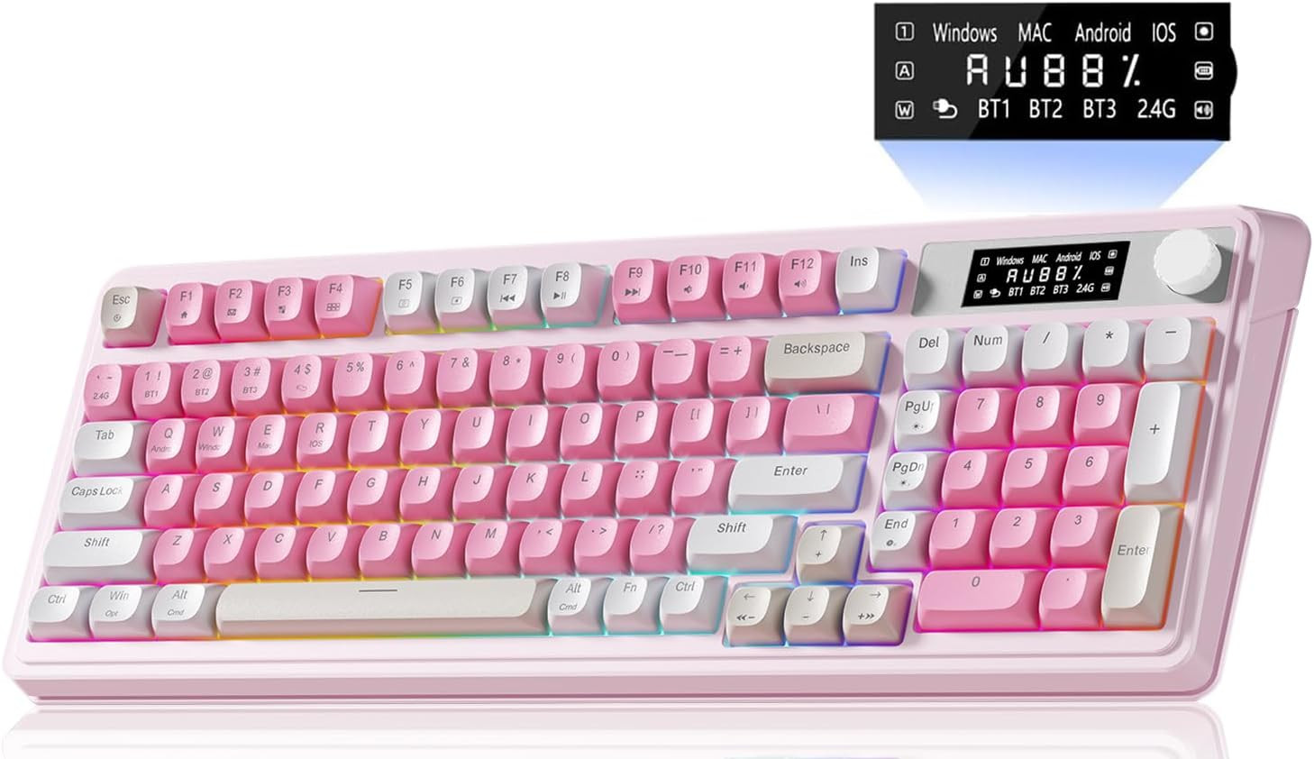 S99Pro Wireless Gaming Keyboard, Tri-Mode Computer Keyboard with Number Pad, RGB