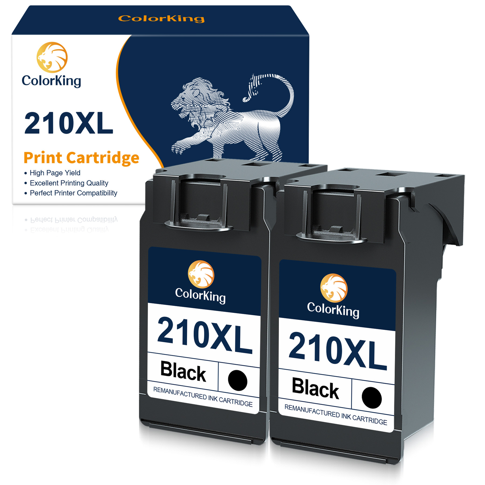 2Pc Ink Cartridge compatible for Canon PG-210XL PIXMA  iP2700 2702 MP240 250 270