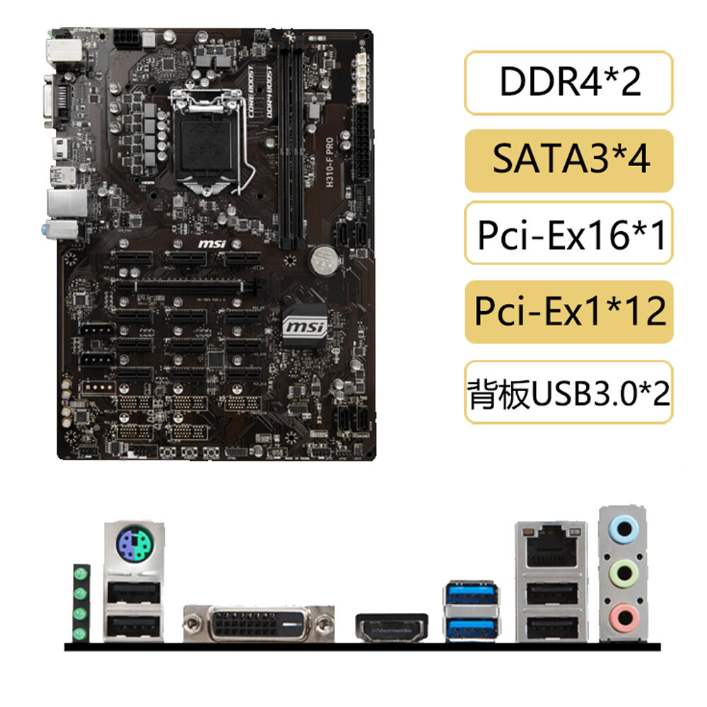 For MSI H310-F PRO LGA1151 DDR4 DVI  ATX Motherboard