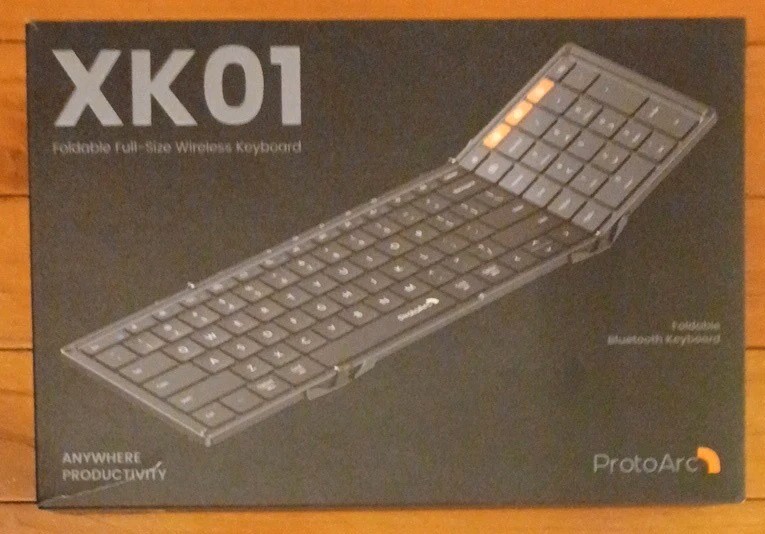 ProtoArc XK01 Full-Size Wireless Foldable Keyboard, Black, English QWERTY