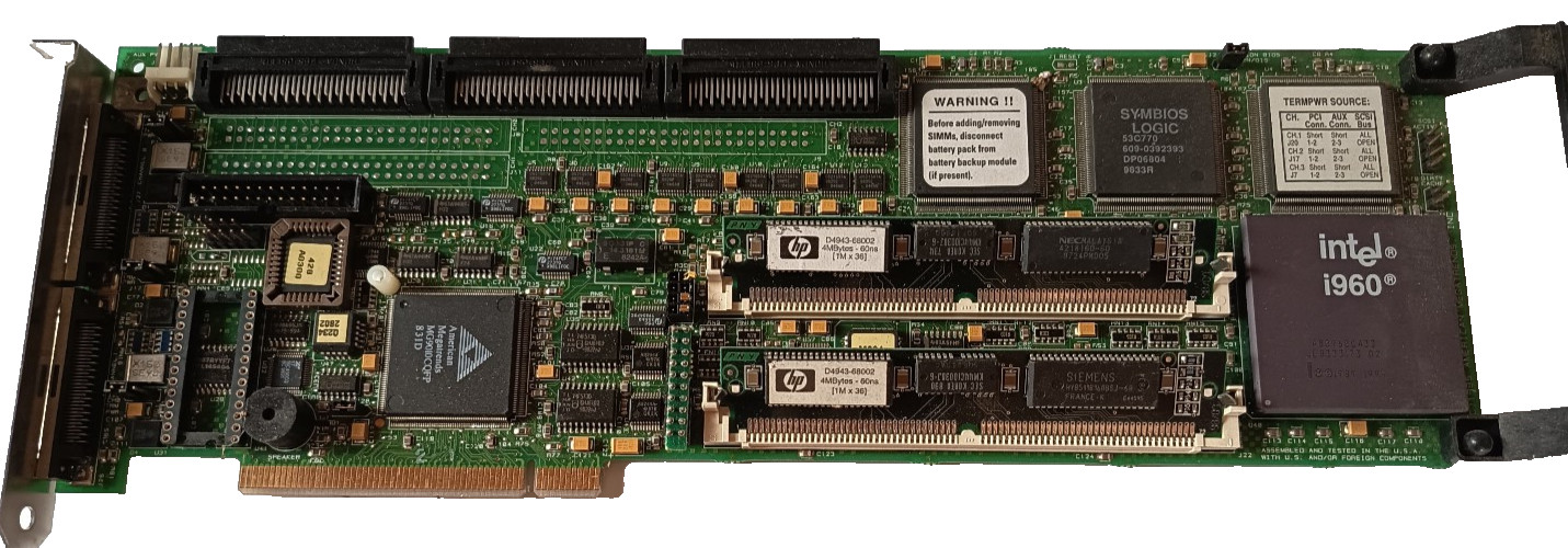 SCSI CONTROLLER RAID CARD HP D4943-68002 NETRAID PCI INTEL i960 8MB cache