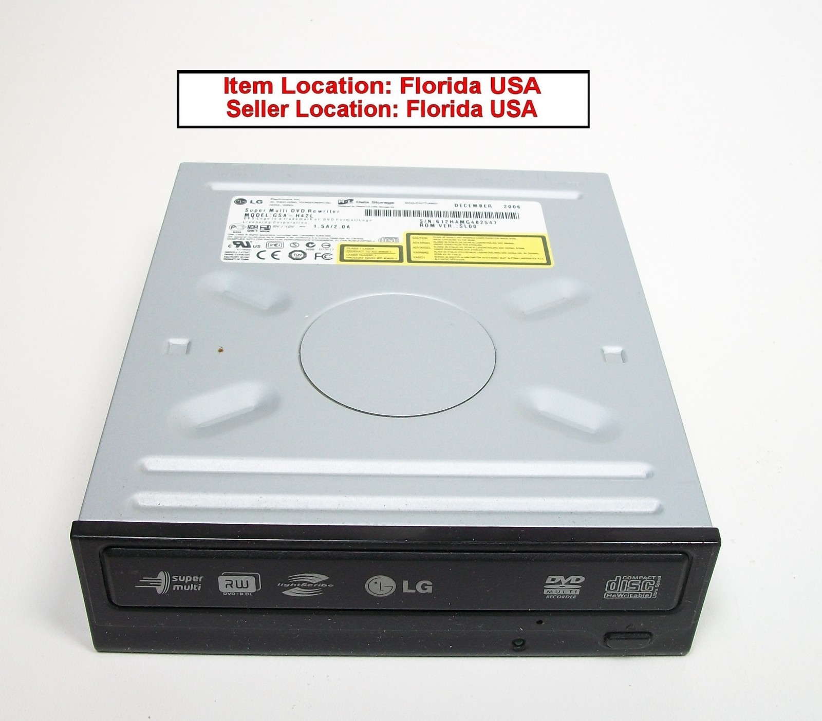 LG Super Multi DVD Rewriter GSA-H42L IDE from HP Palvilion a1487c Desktop PC