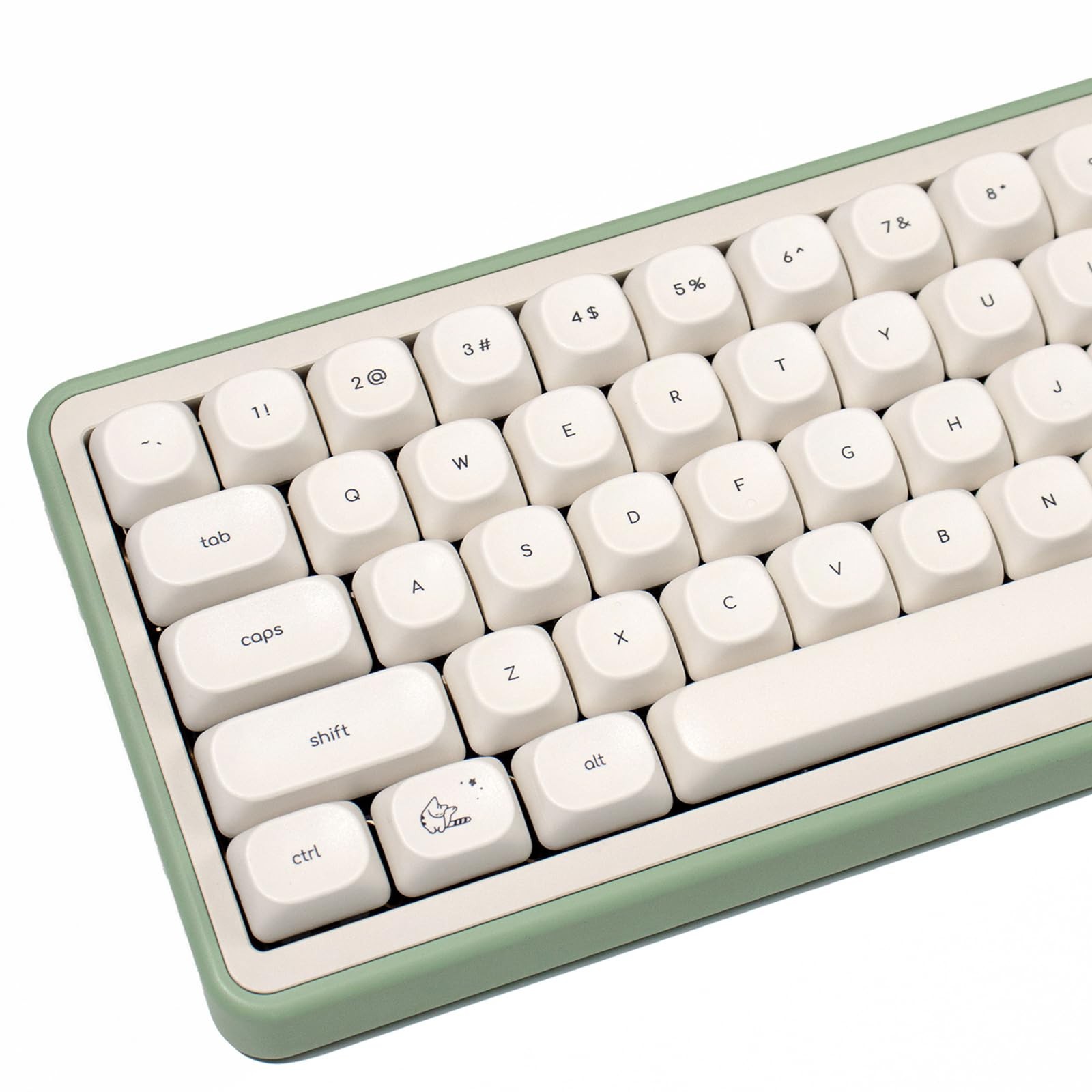 MOA Profile Cute Cat Minimalist White PBT Keyboard Cap Set 124 PCS Premium