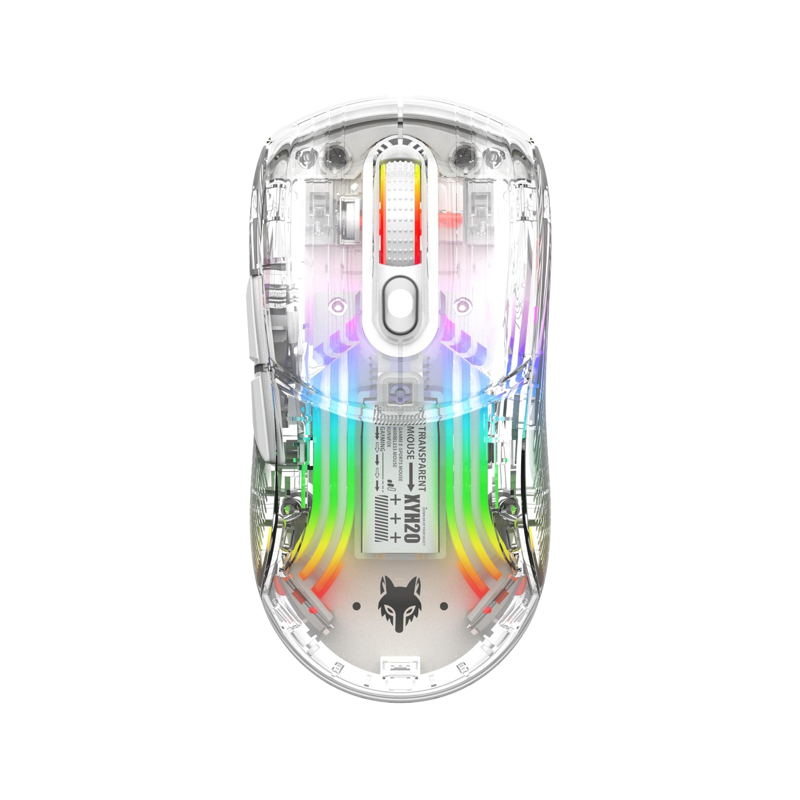 Bluetooth Wireless Mouse, Transparent RGB Mechanical Dual Mode Gaming Mouse, ...
