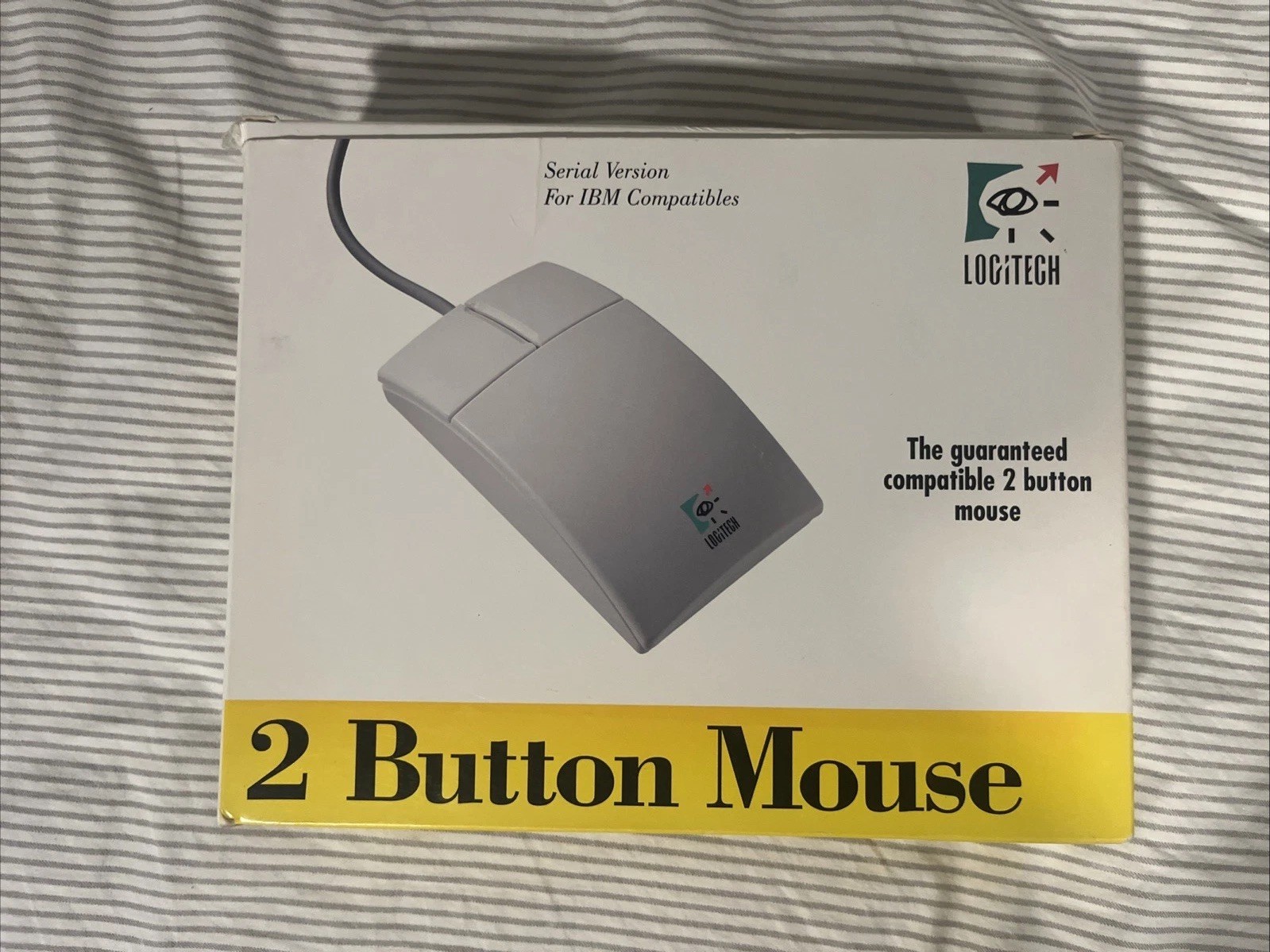 Mint Vintage Logitech Two Button Mouse Model 0253 - Complete