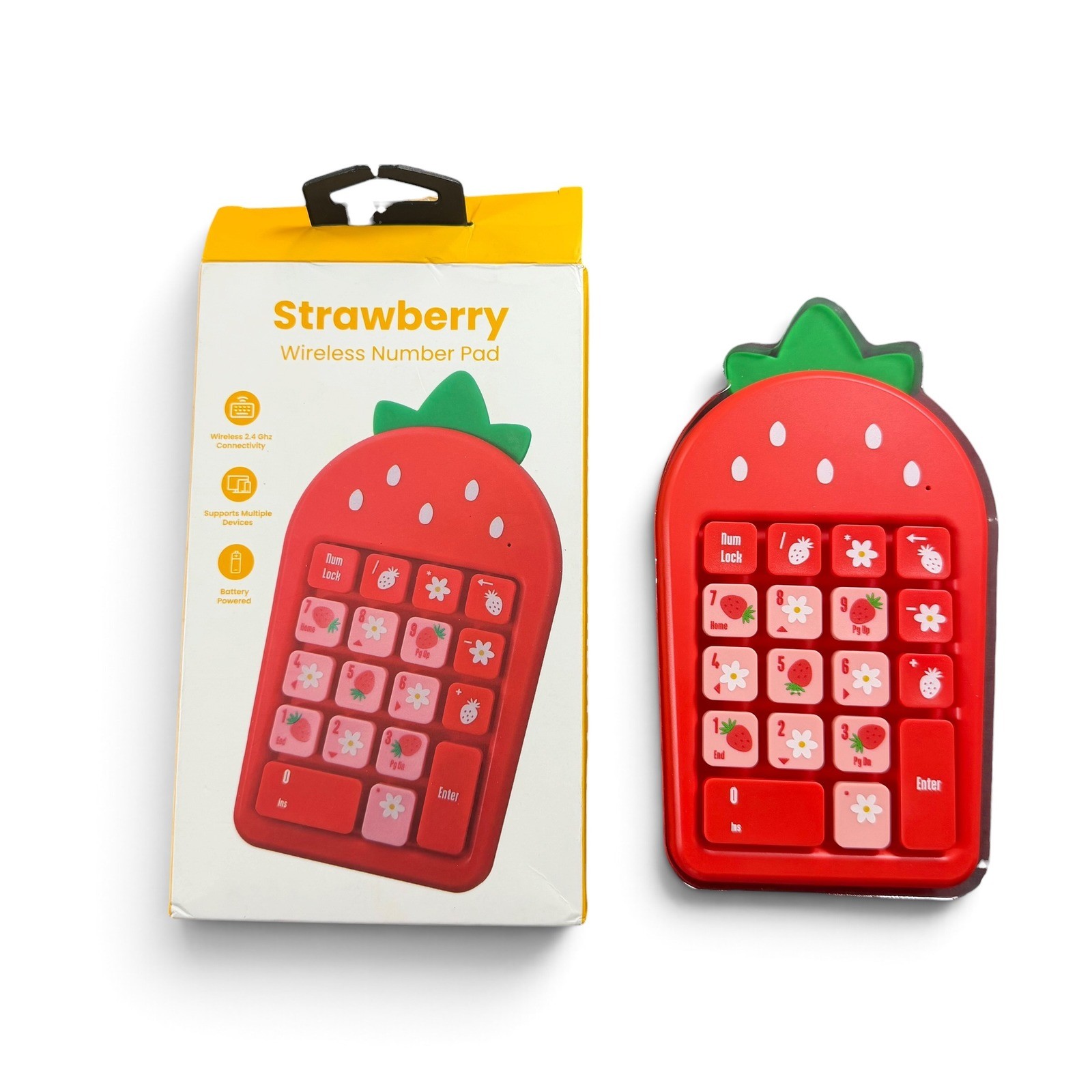 iJOY Strawberry Wireless Number Pad 18 Key USB 2.4GHz Red Keypad IJ10491-TT