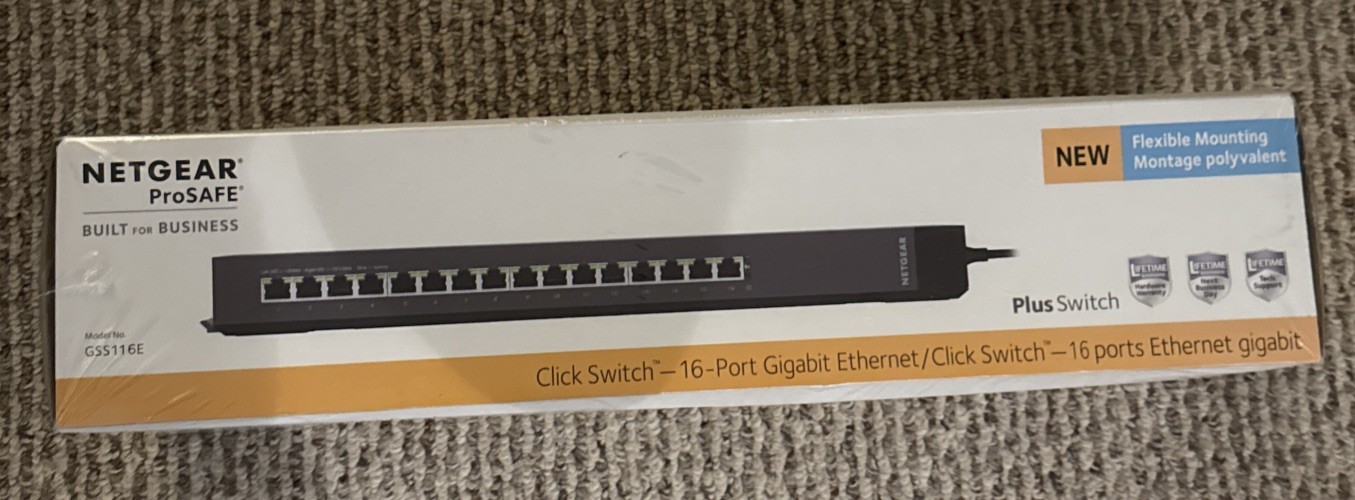 Netgear ProSafe 16 Port Standalone Ethernet Switch GSS116E-100NAS