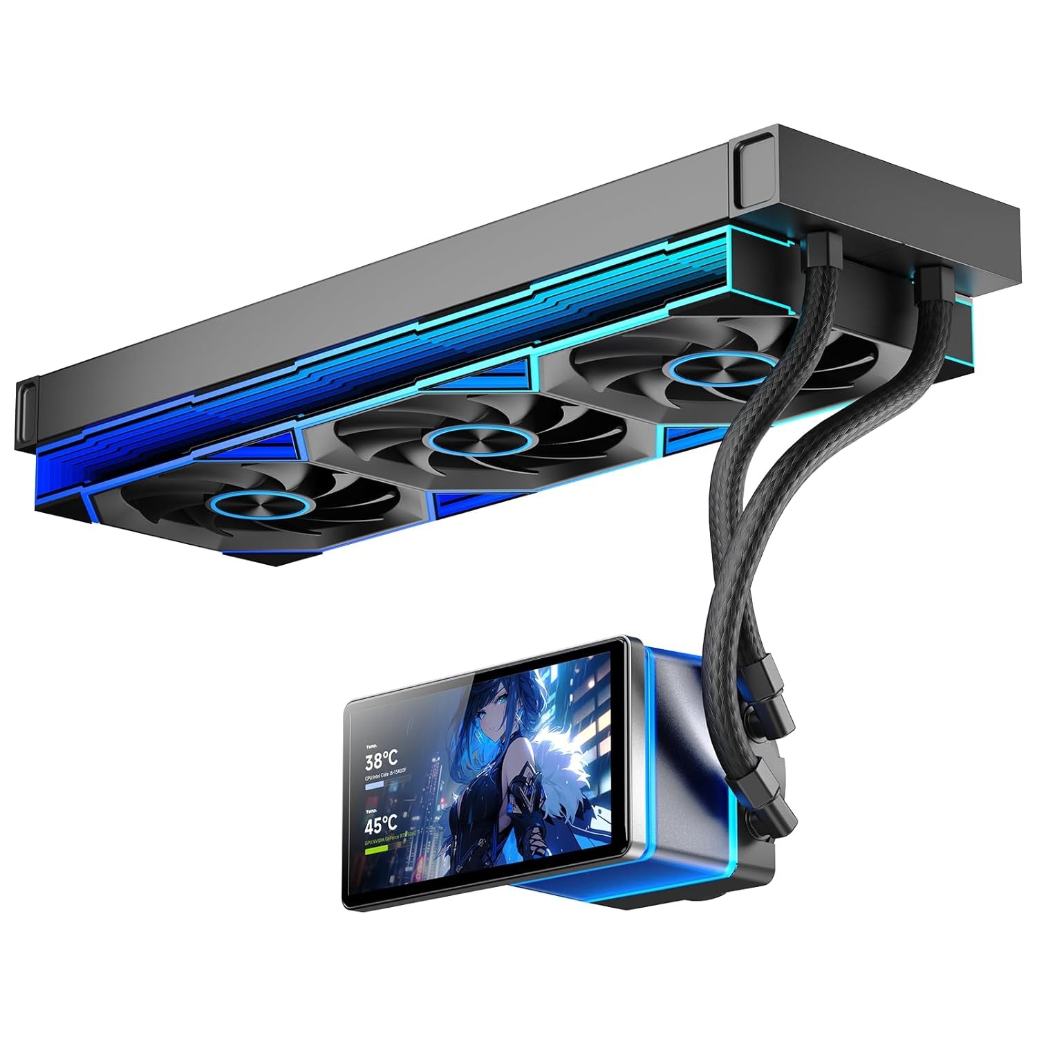 PF 360 CPU Water AIO Cooler 5.5 LCD Screen ARGB Infinity Mirror