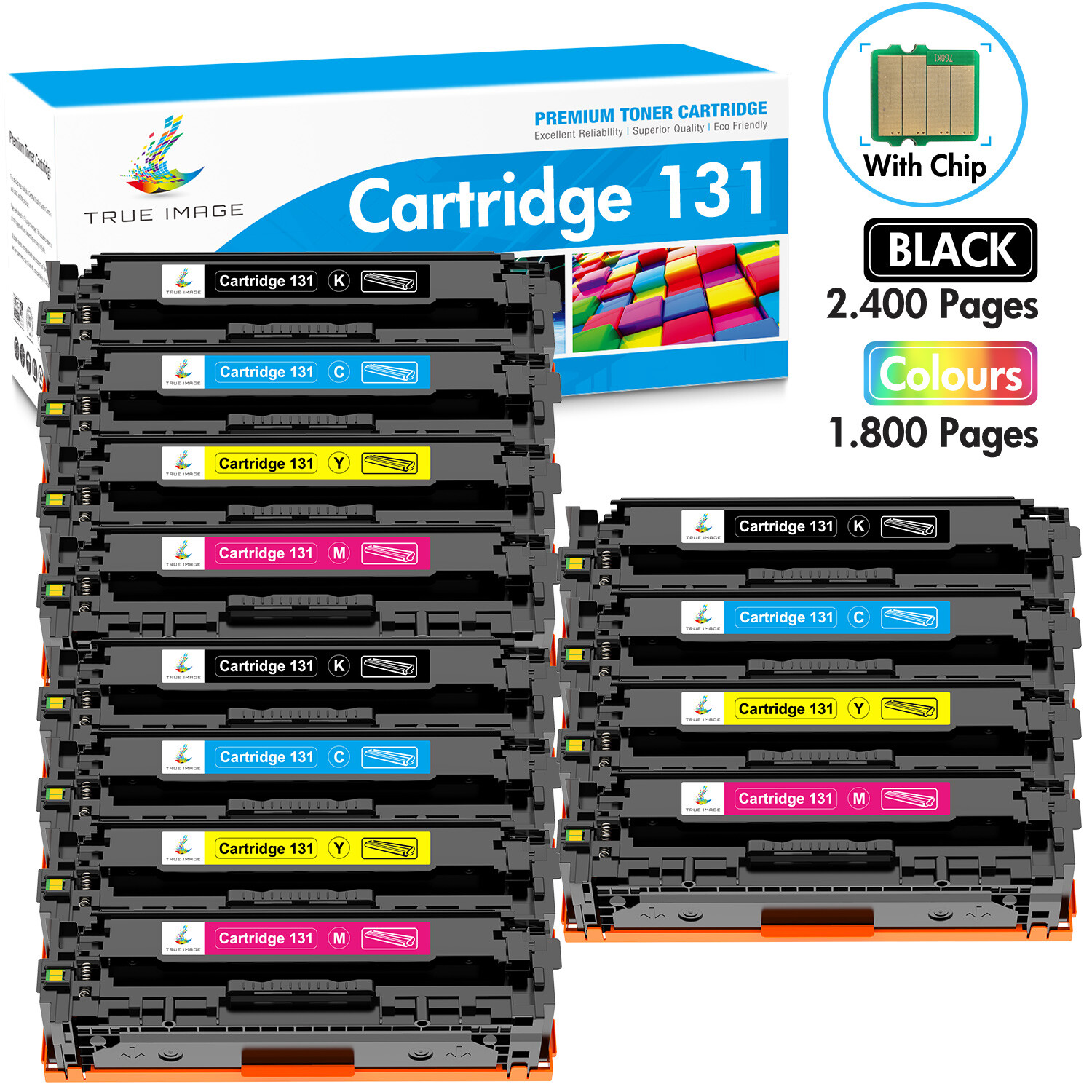 12PK Color Toner Cartridges For Canon 131 ImageClass LBP-7110CW MF8280CW Printer