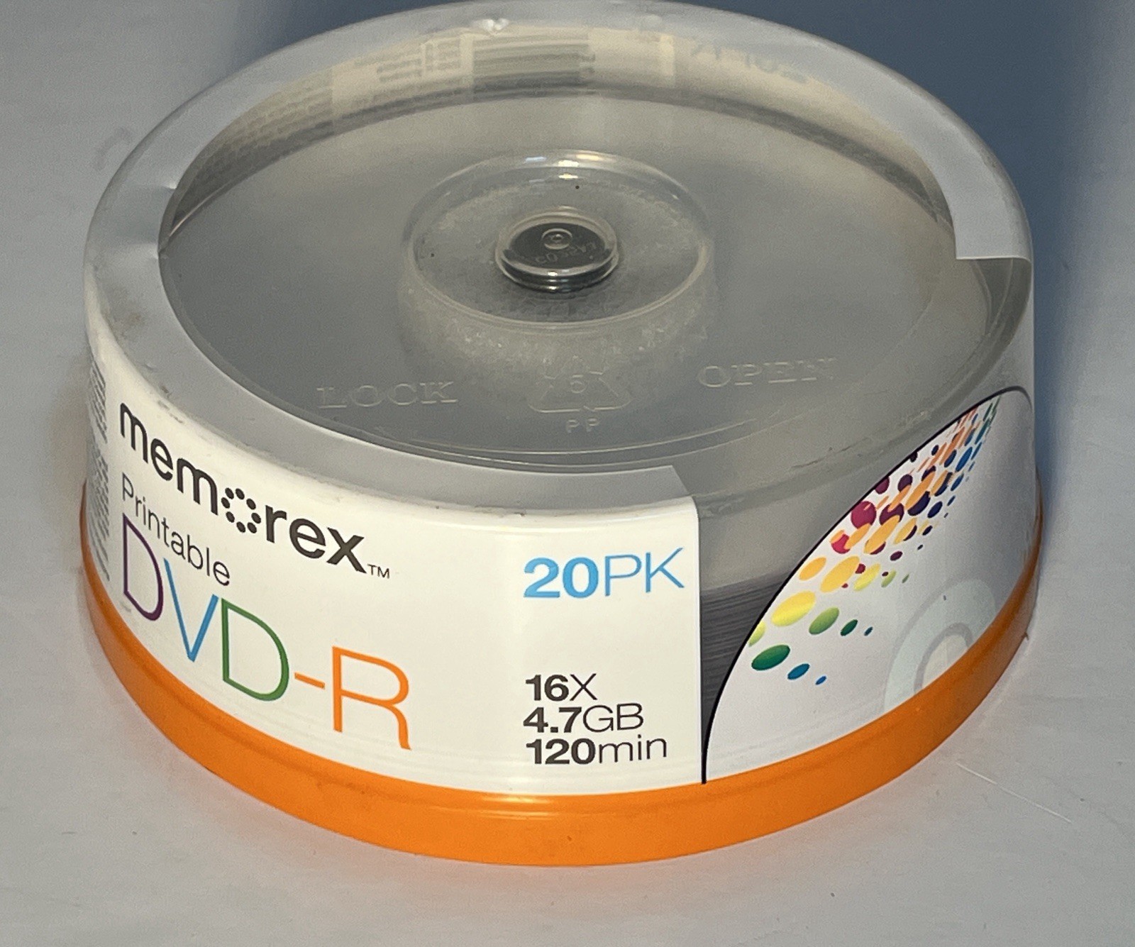 Memorex Printable Recordable DVD-R 4.7GB 16X 20PK Spindle 120min