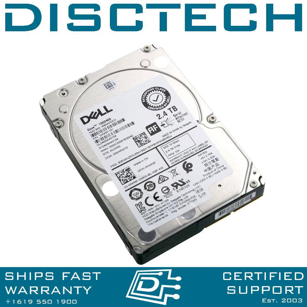 Dell 1D0F5 / RWR8F Seagate ST2400MM0159 2.4TB 2.5in 12Gb 10K eMLC SAS Hard Drive