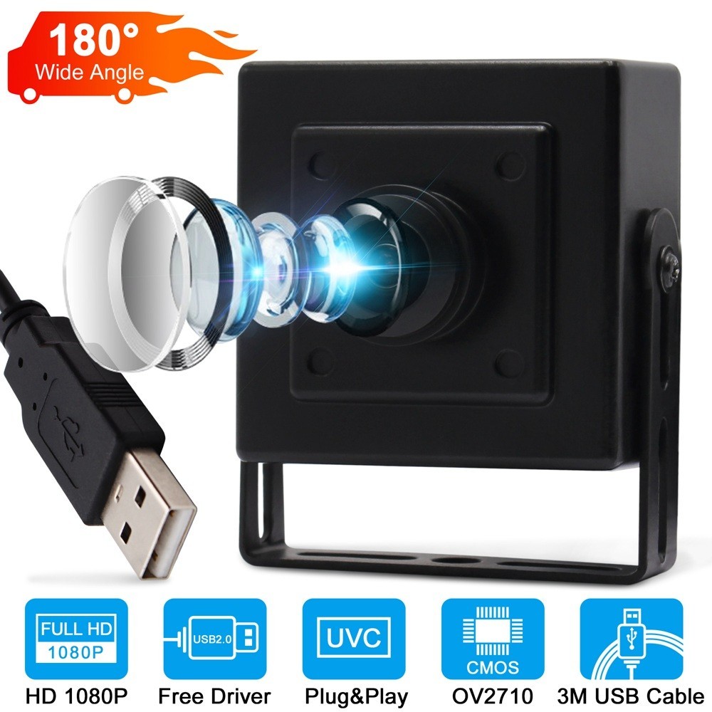 ELP 2.0 Megapixel USB Camera 1080P Full HD ELP-USBFHD01M-BL180 180° Fisheye Lens