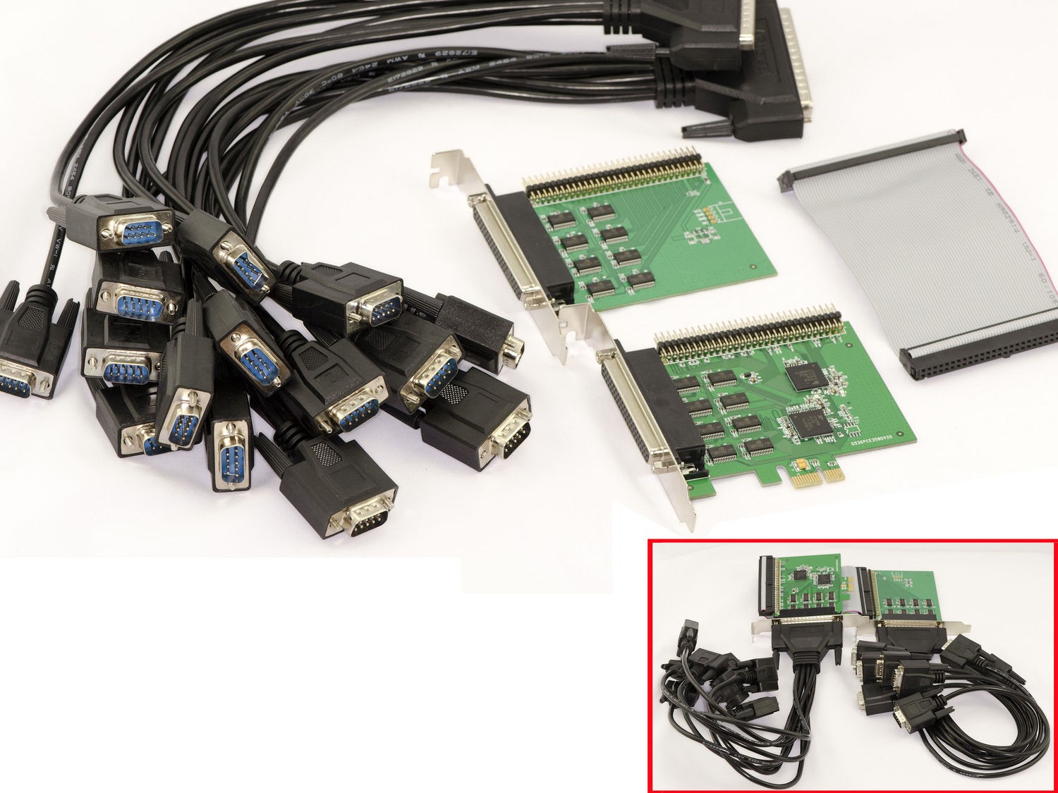 PCIE Card Series RS232 - 16 Ports UART COM DB9 On Octopus - EXAR XR17V358