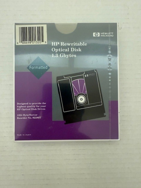 hp 92280T Rewritable Optical Disk 1.3 Gbyte SEALED ,Qty 4, Original Package NEW