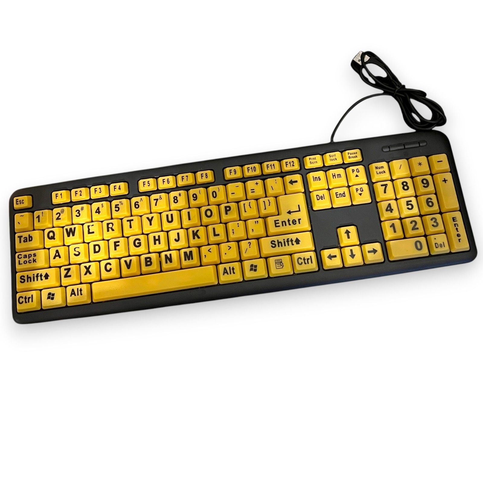 EZ Eyes Keyboard, Large Print USB Keyboard PC & MAC 4x Larger Letters