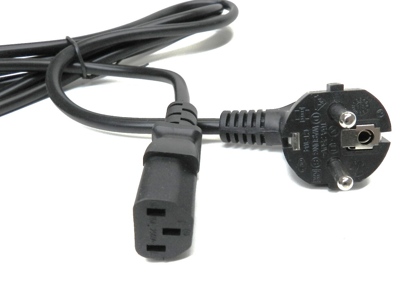 EU European Computer Monitor TV Replacement Power Cord Euro plug 18A 250V 6 Feet
