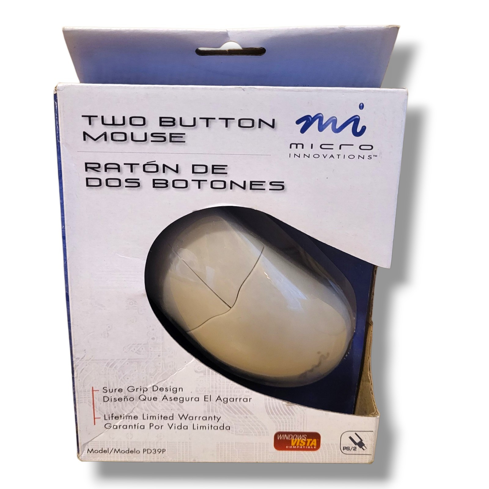 Micro Innovations Two Button Mouse Contour Hand With PS/2 Connection Model PD39P