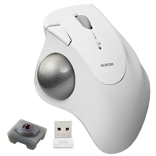 ELECOM Ergonomic Comfort Design Trackball IST Wireless 2.4GHz Connection  Smooth