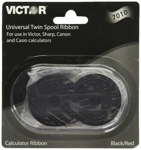Two Original Victor 7010 Black/Red Calculator Ribbons 