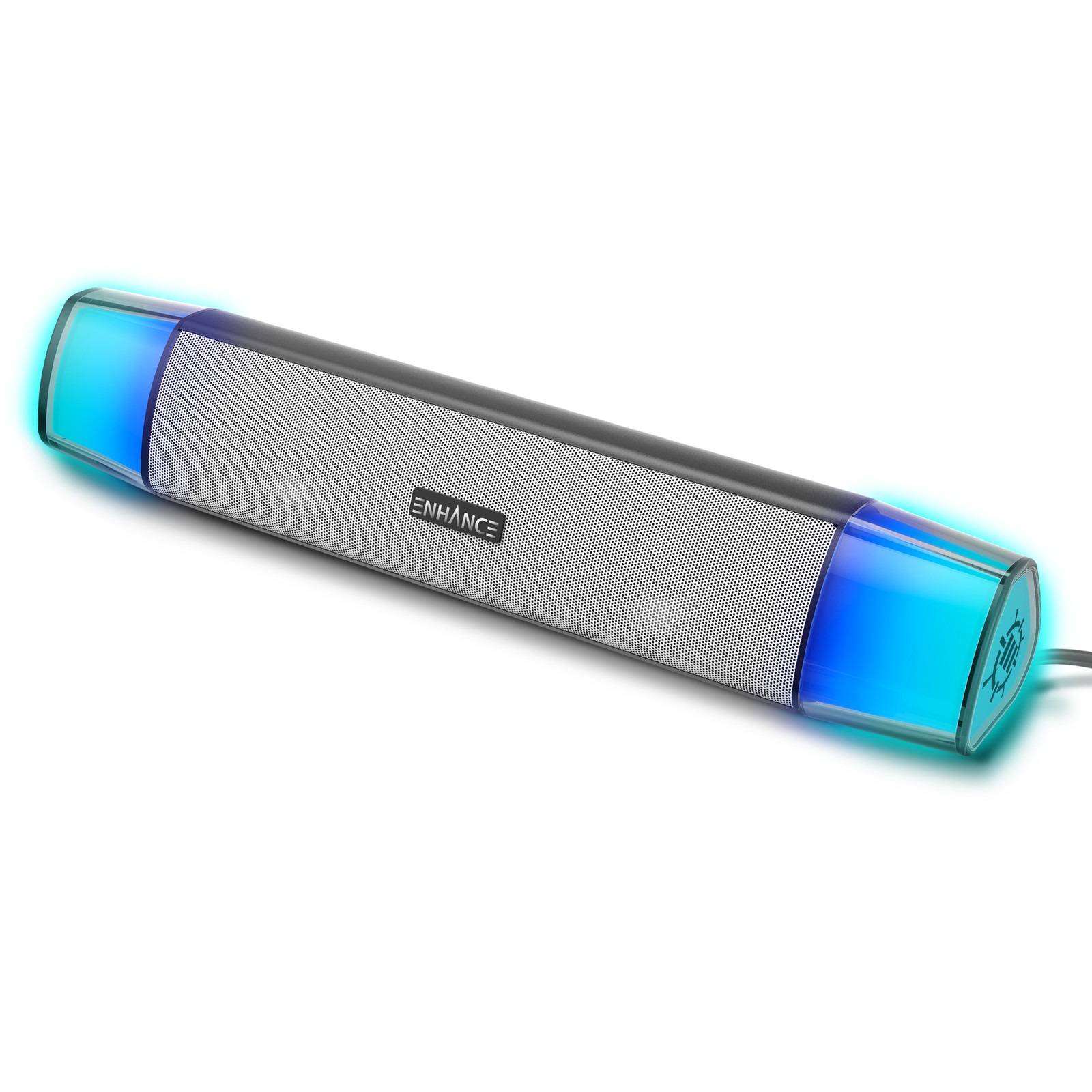 ENHANCE Theorem 3 White Sound Bar - Under Monitor Sound Bar with 12W Peak