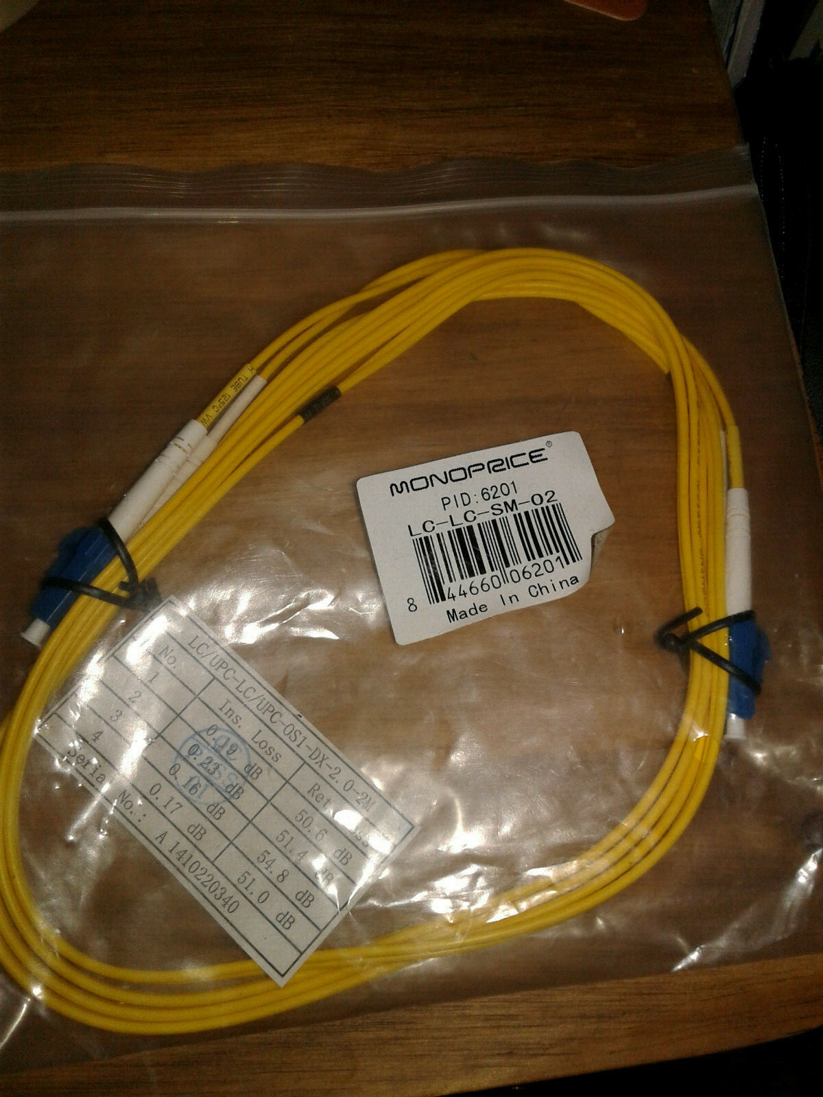 Monoprice LC-LC-SM-02 cable PID: 6201