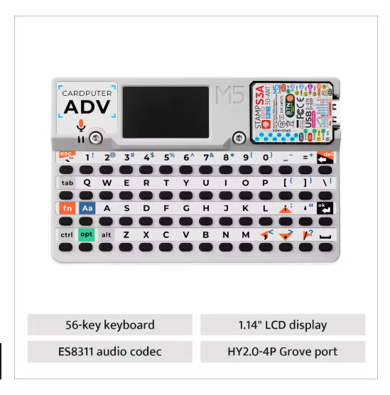 Cardputer Adv ESP32 Portable Computer M5StampS3A Dev Kit 1.14" 56-Key