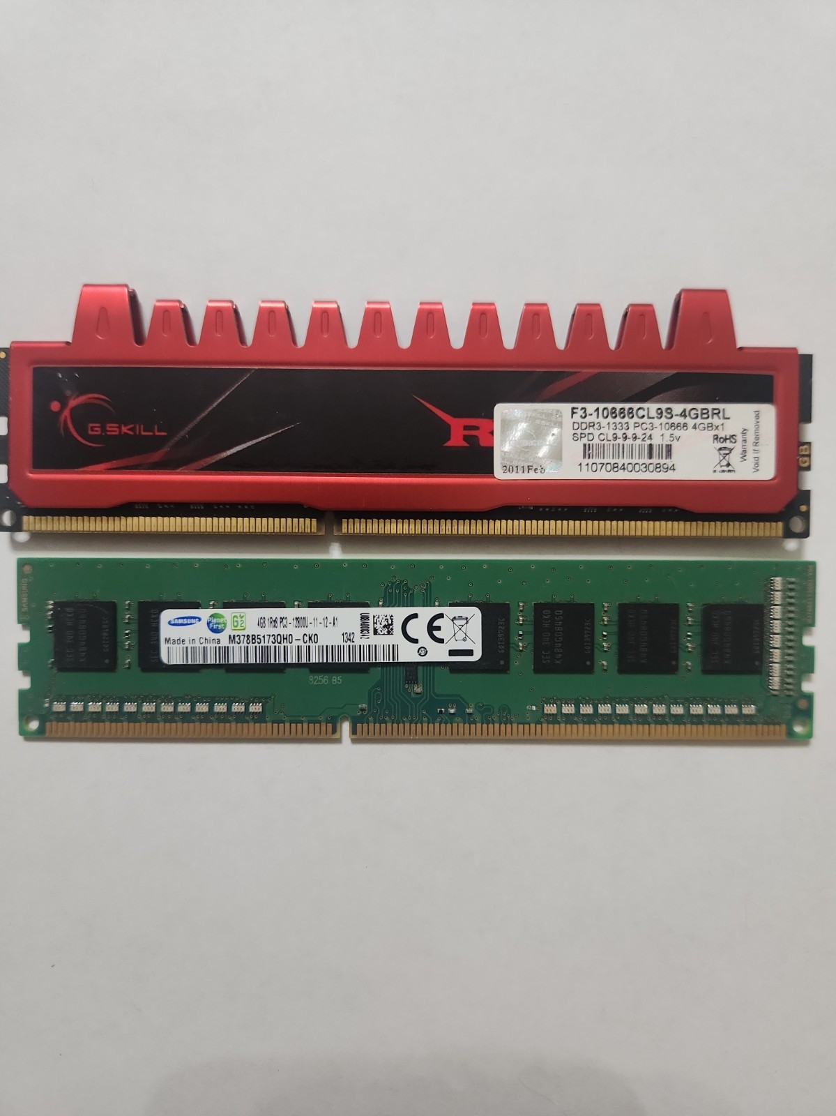 8GB DDR3 RAM Set (2x4GB) Desktop PC RAM Modules 1333MHz And 1280mhz Mixed Brands