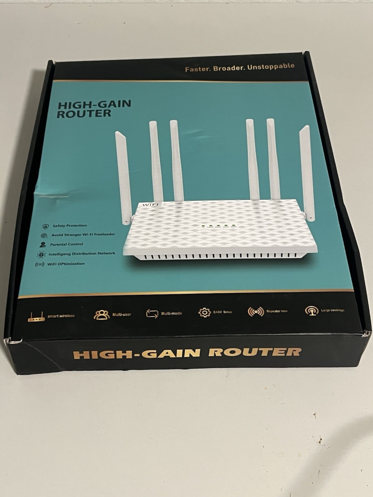 300mbps wireless High Gain Router Wifi Roaming Home Networking BLACK
