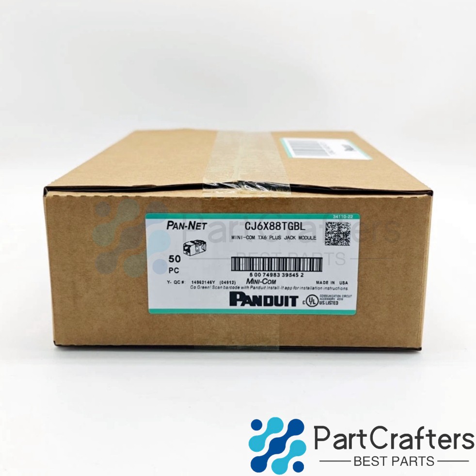 New (BOX OF 50) Fit Panduit Cat6a 10 Gig Mini-Com Jack Black CJ6X88TGBL