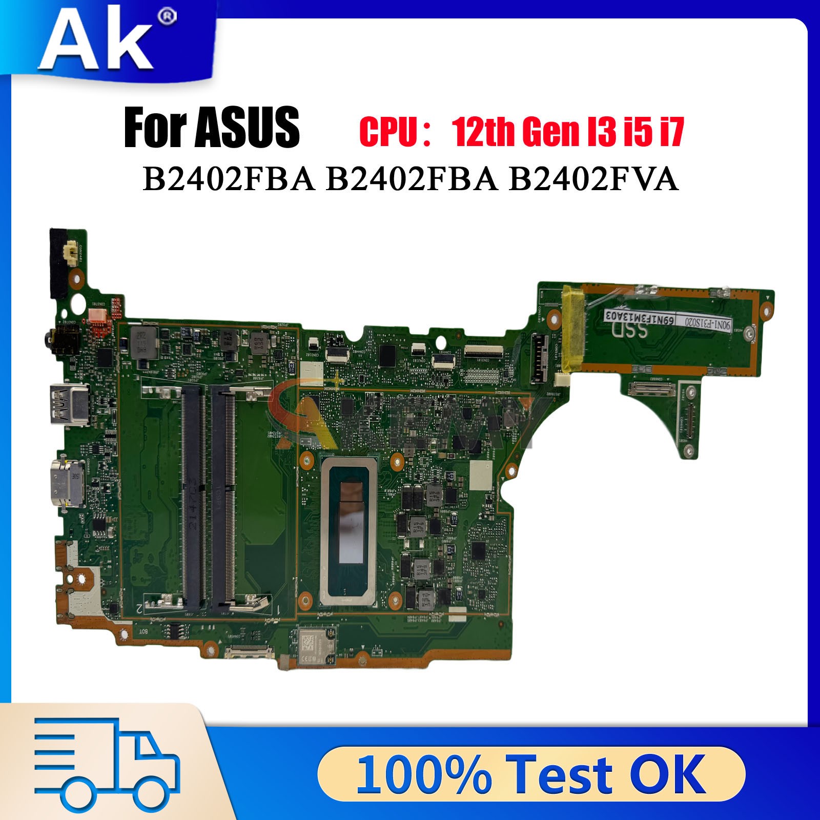 B2402FBA Laptop Motherboard For ASUS B2402FVA Notebook Motherboard i3 i5 i7 CPU
