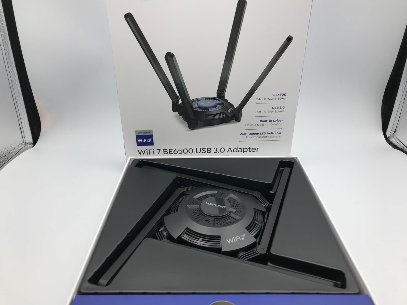 WAVLINK BE6500 WiFi 7 USB3.0 WiFi Adapter 2.4GHz/5GHz/6GHz for Windows 11/10