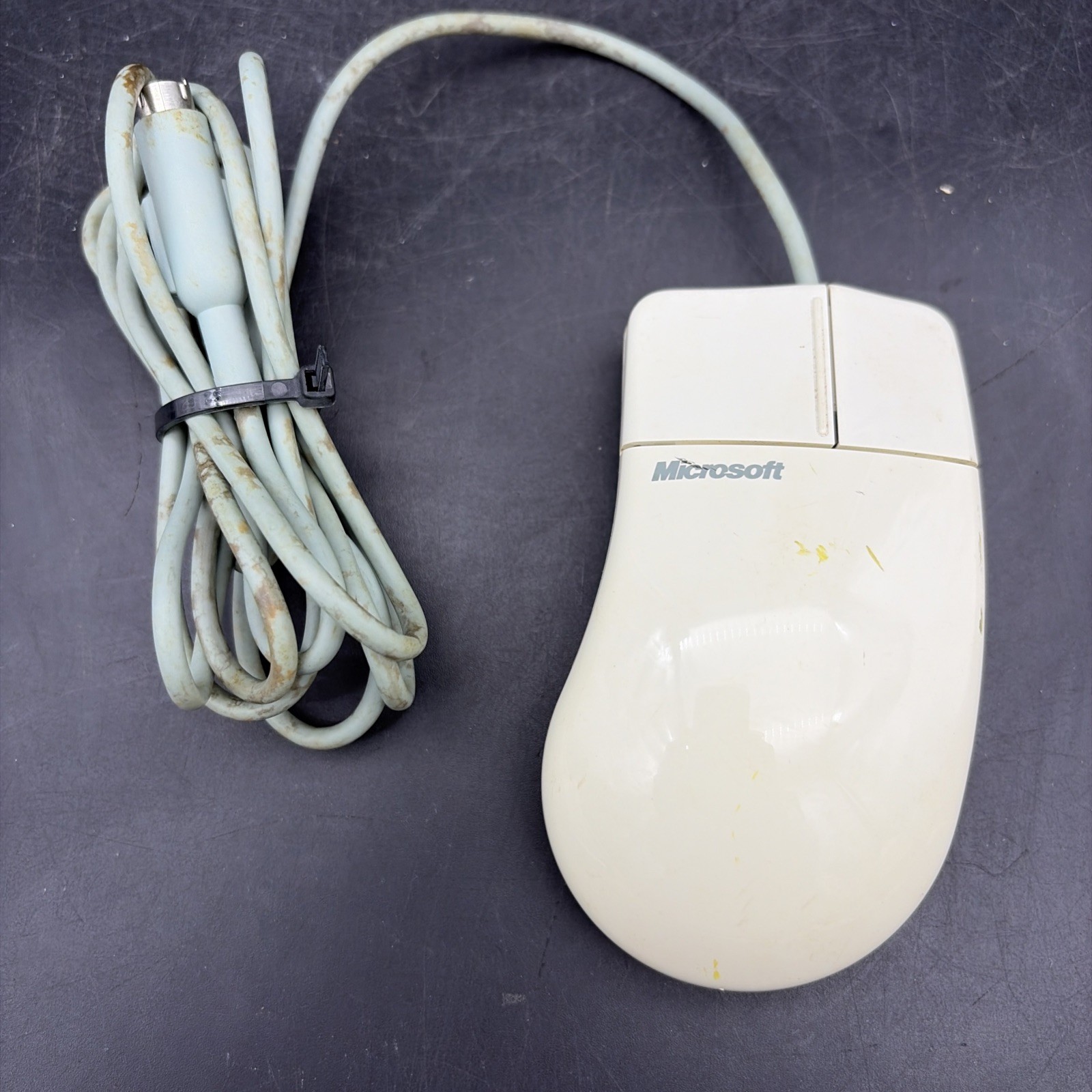 Vintage Microsoft 2 Button PS/2 Rollerball Mouse Port Compatible Part #55306