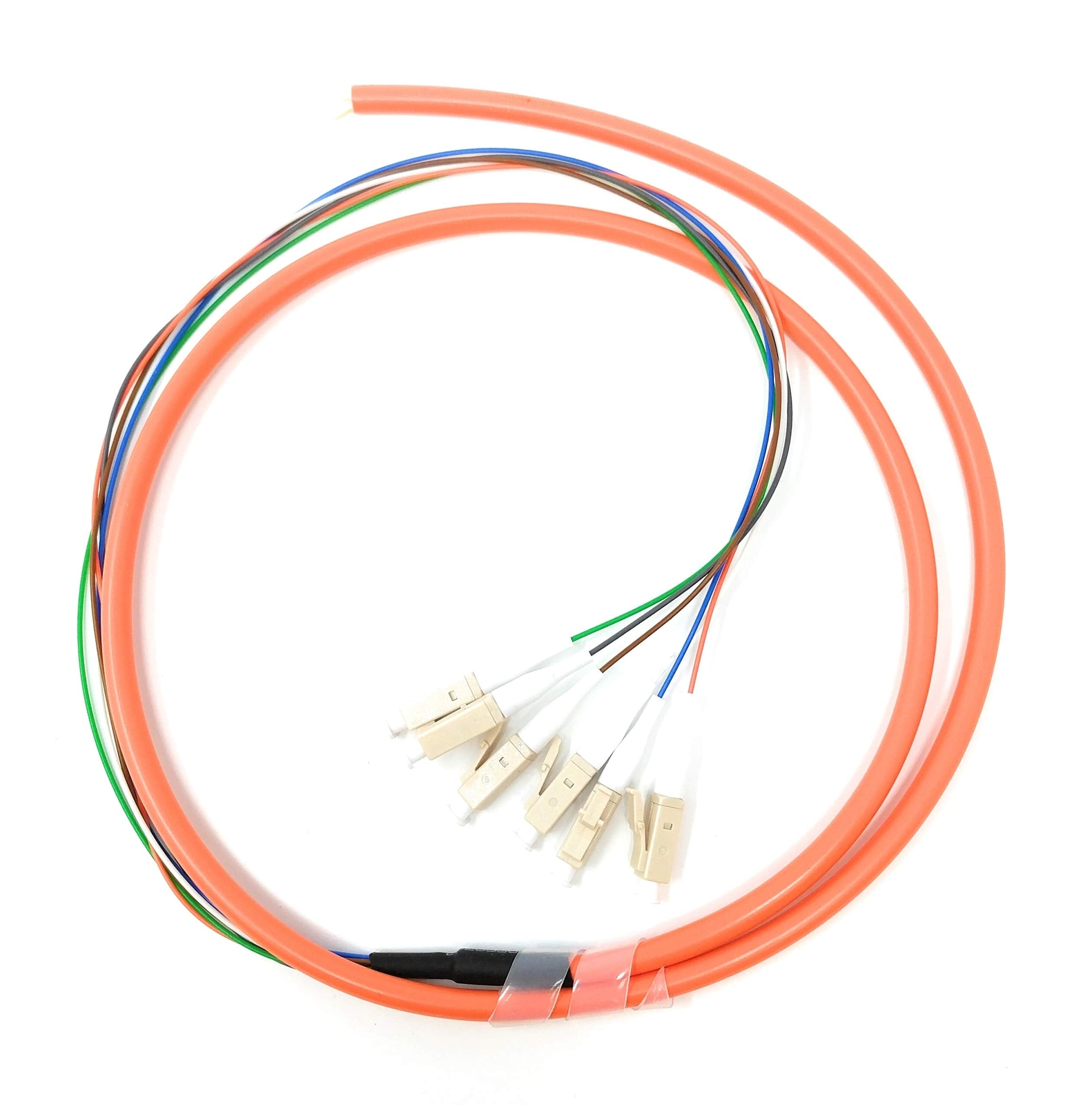 6 Strand Multimode OM1 62.5/125 LC UPC Fiber Pigtail 1M for Splice Fiber Optic