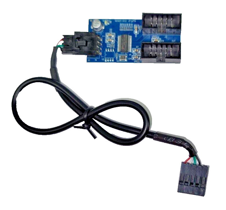 Motherboard USB 2.0 9pin Header 1 to 2 Extension Hub Splitter Adapter