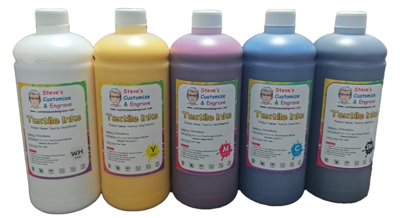 Yellow Textile Garment Ink For Epson F1080 XP600 Printhead DTF Printer 1000ml