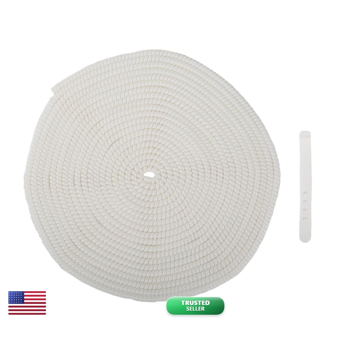 QLD COVER 4.8M(15.75FT) Spiral Cable Protector Pearl White for Phone/Pad/Laptop