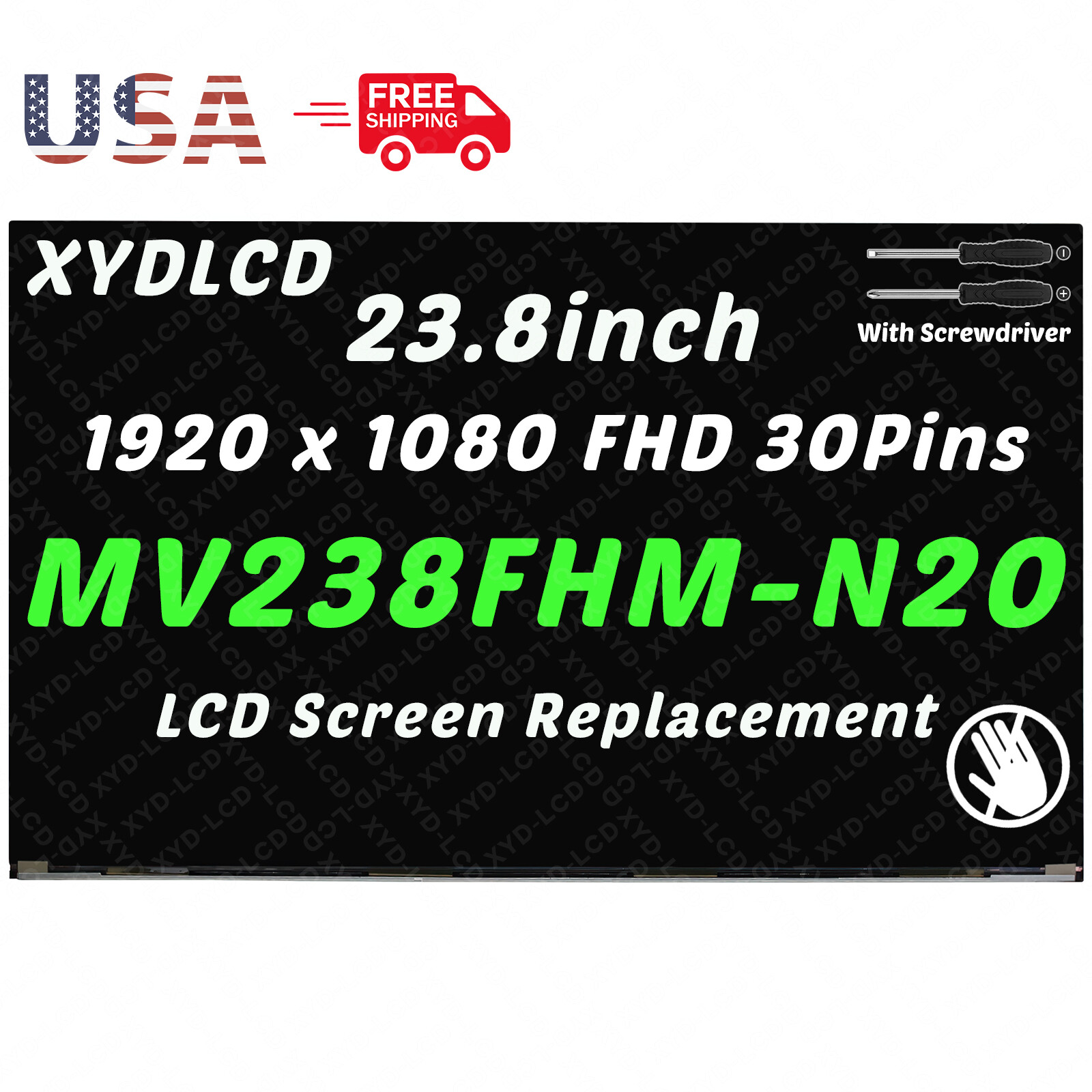 New 23.8in for HP 24-DF 24-DF0138XT AIO Borderless LCD Non-Touch Screen Display