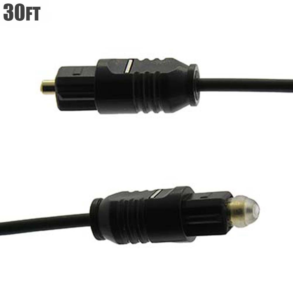 30FT Toslink Digital Optical Audio Cable Fiber Optic Cord SPDIF DVD CD MP3