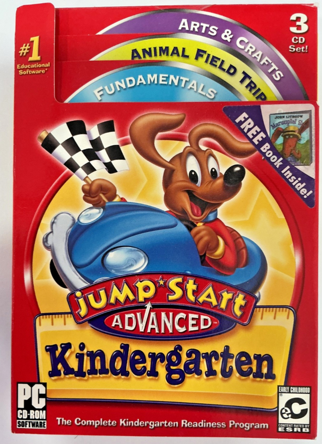 JumpStart Kindergarten Advanced 2003 3-Disc PC MAC CD learn read spelling math