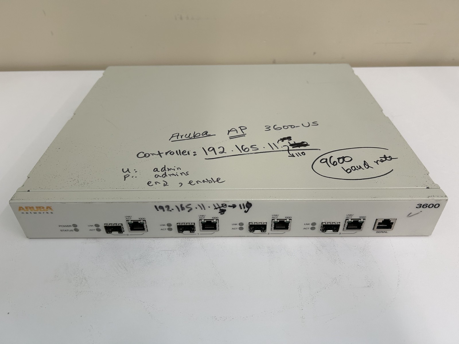 Aruba Networks Switch Model: 3600