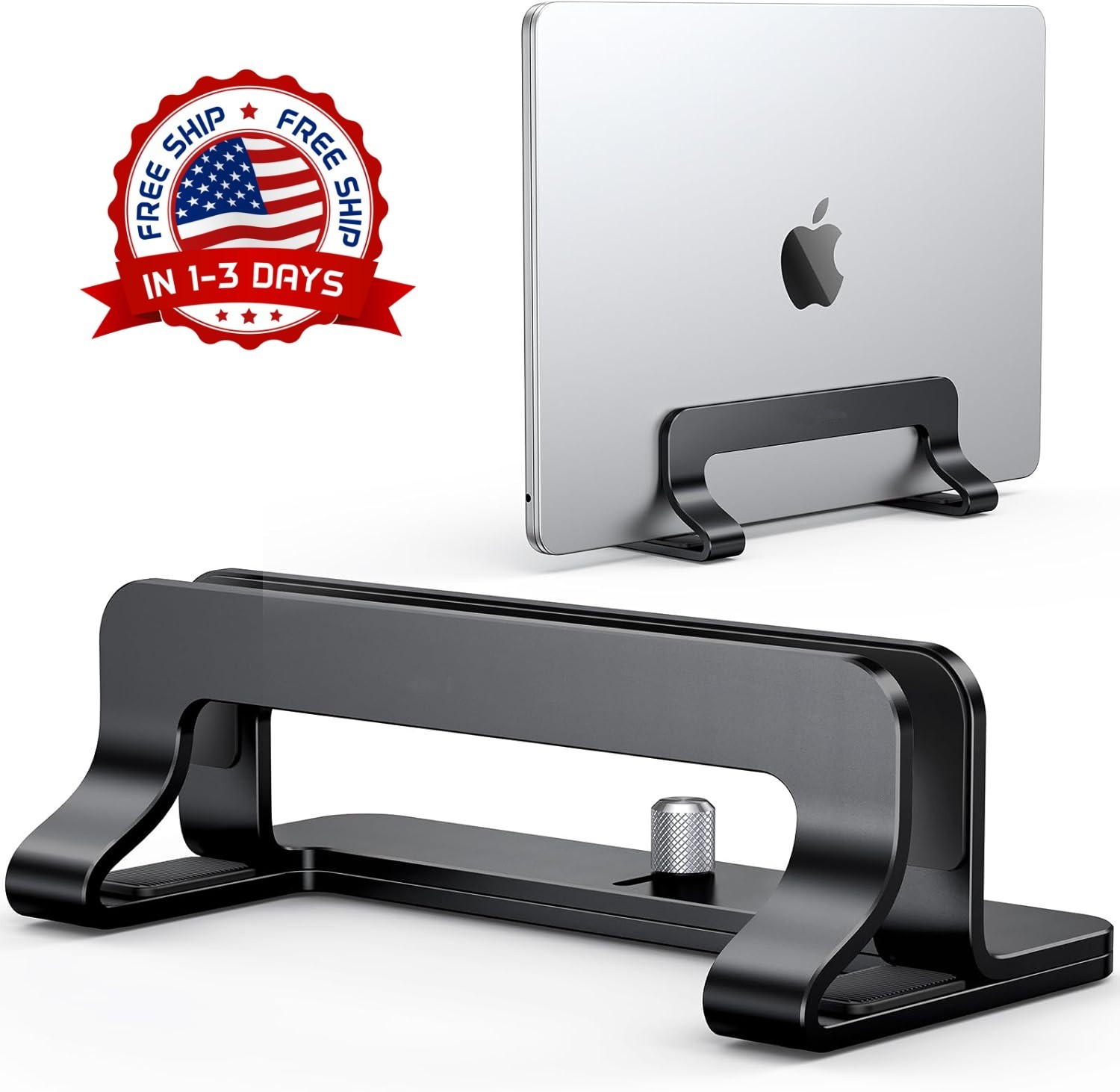 Soporte vertical para portátil compatible con MacBook Pro y MacBook Air (Negra)