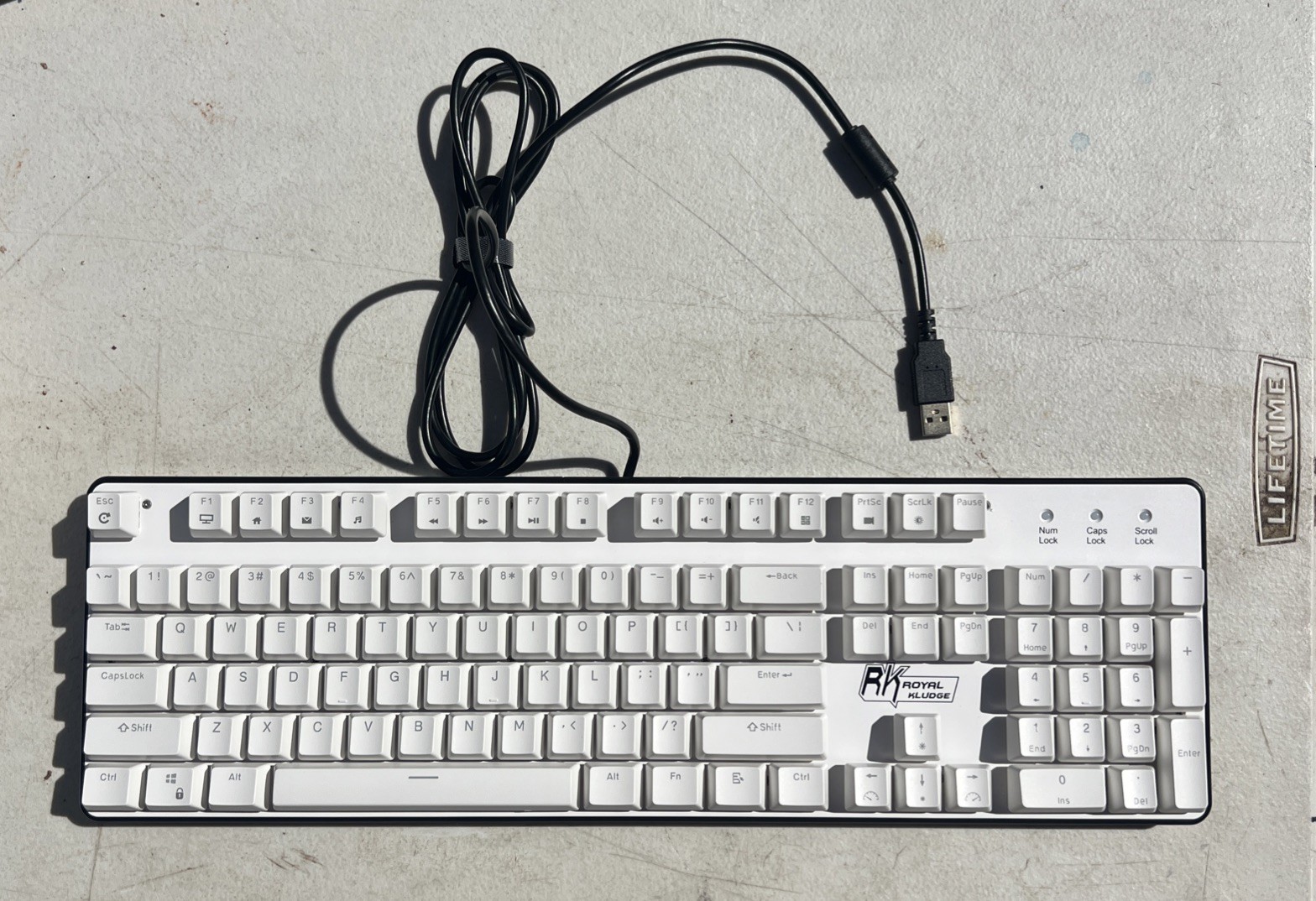 RK ROYAL KLUDGE FULL SIZE MECHANICAL KEYBOARD RAINBOW BACKLIT RK920 - WHITE