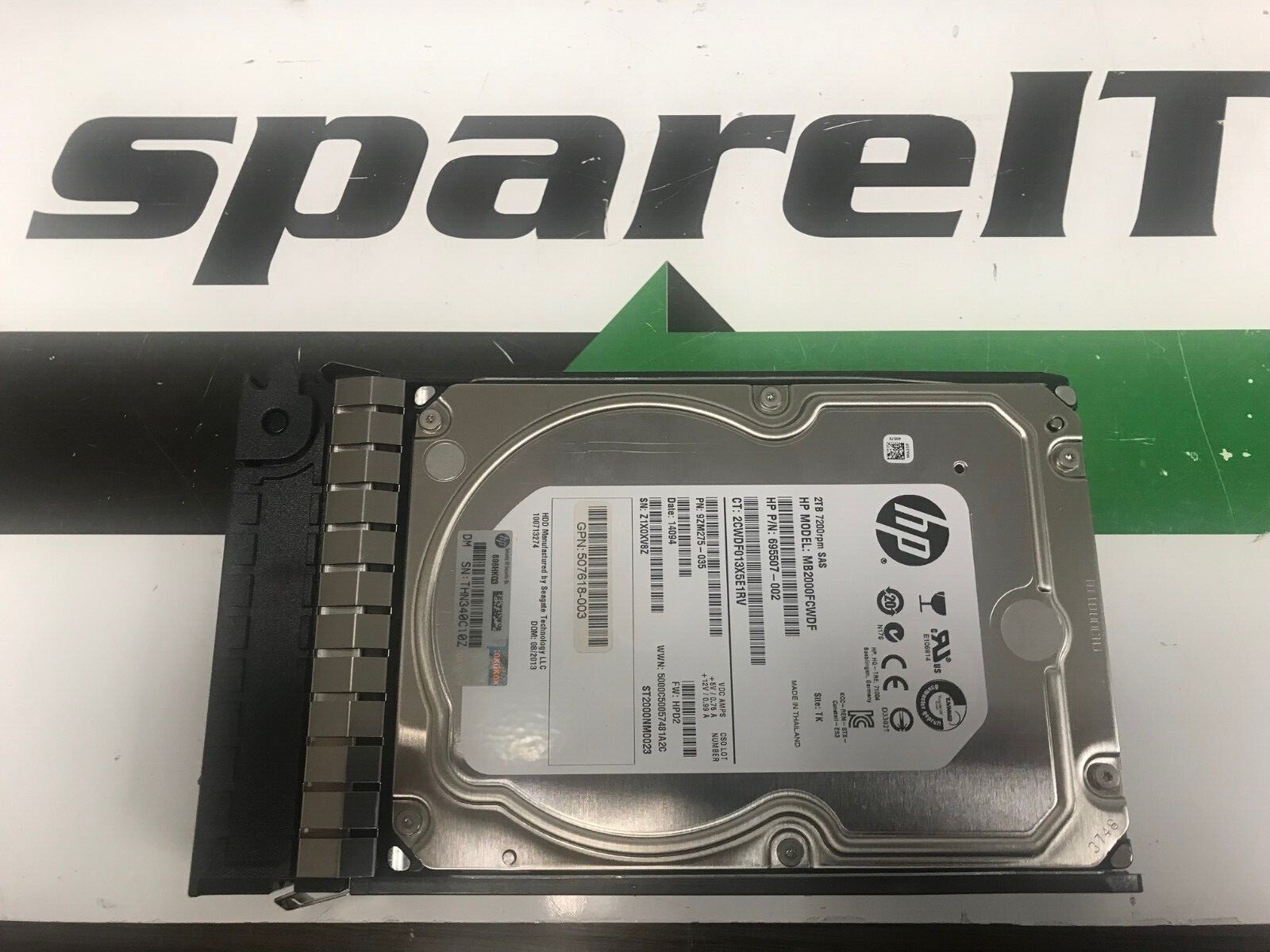 507616-B21 HP 2TB 3.5" LFF 6G 7.2K RPM Dual Port SAS HDD 508010-001 MB2000FAMYV