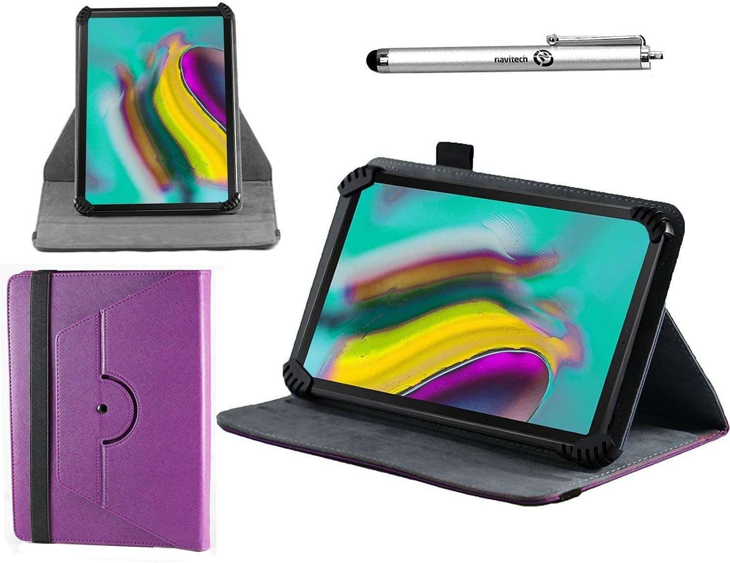 Navitech Purple Case & Stylus For For HUAWEI MediaPad T5 10.1"