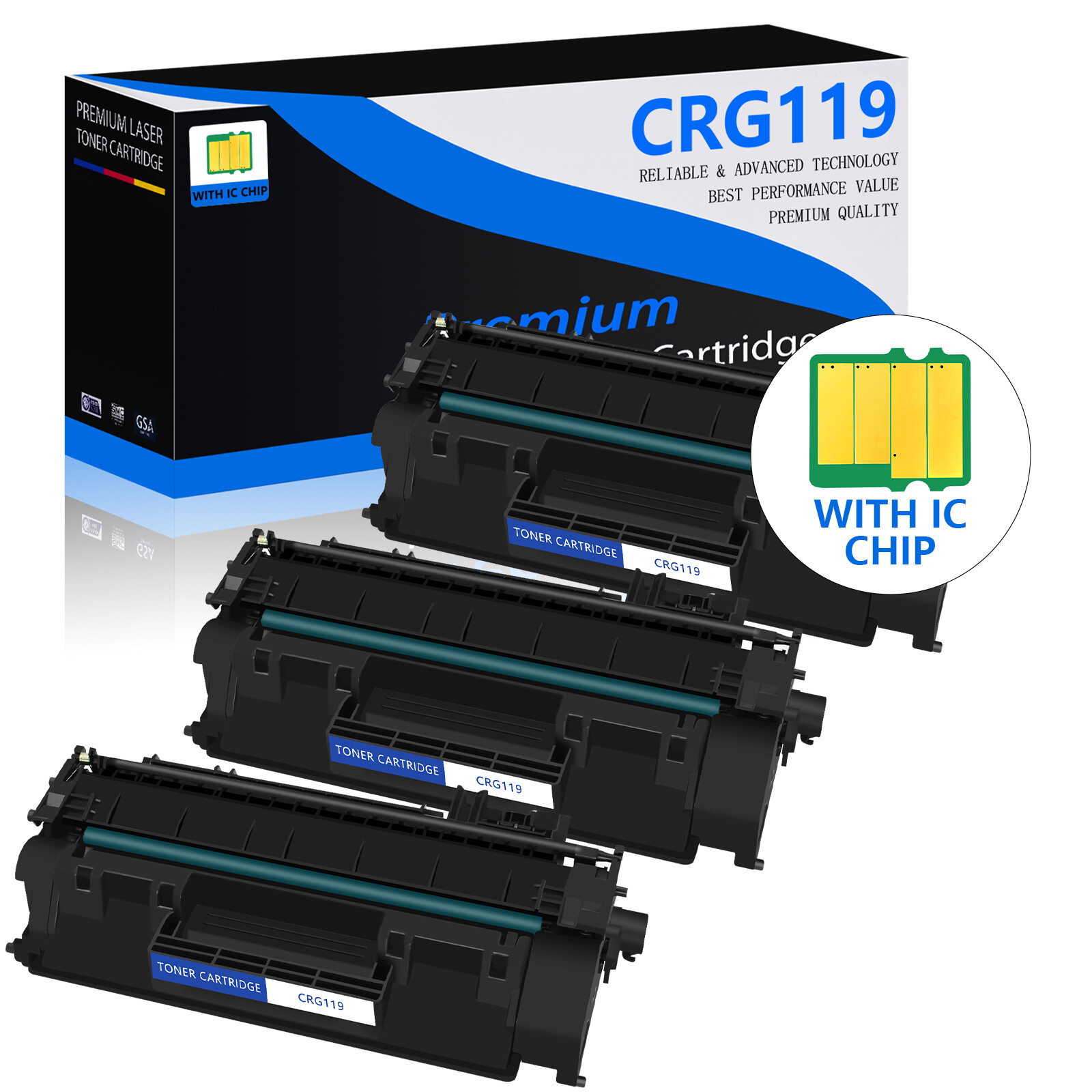 3 PACK - CRG119 Toner for Canon 119 II imageClass MF5880DN MF5950DW LBP252DW